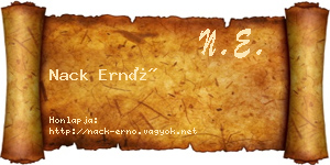 Nack Ernő névjegykártya